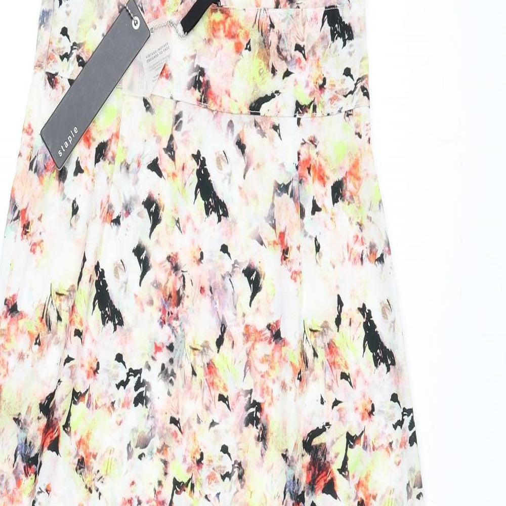 Staple Womens Multicoloured Geometric Polyester Maxi Size 10 V-Neck Zip