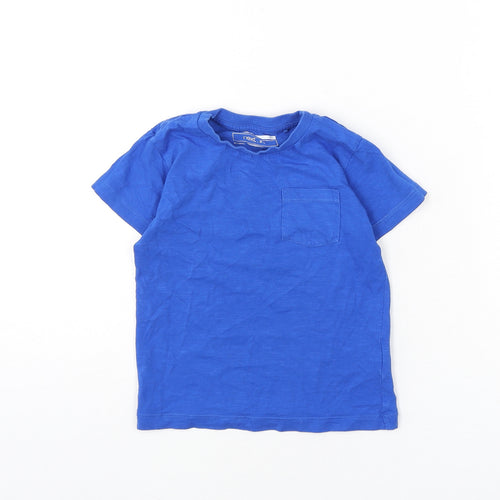 NEXT Boys Blue 100% Cotton Basic T-Shirt Size 2-3 Years Round Neck Pullover