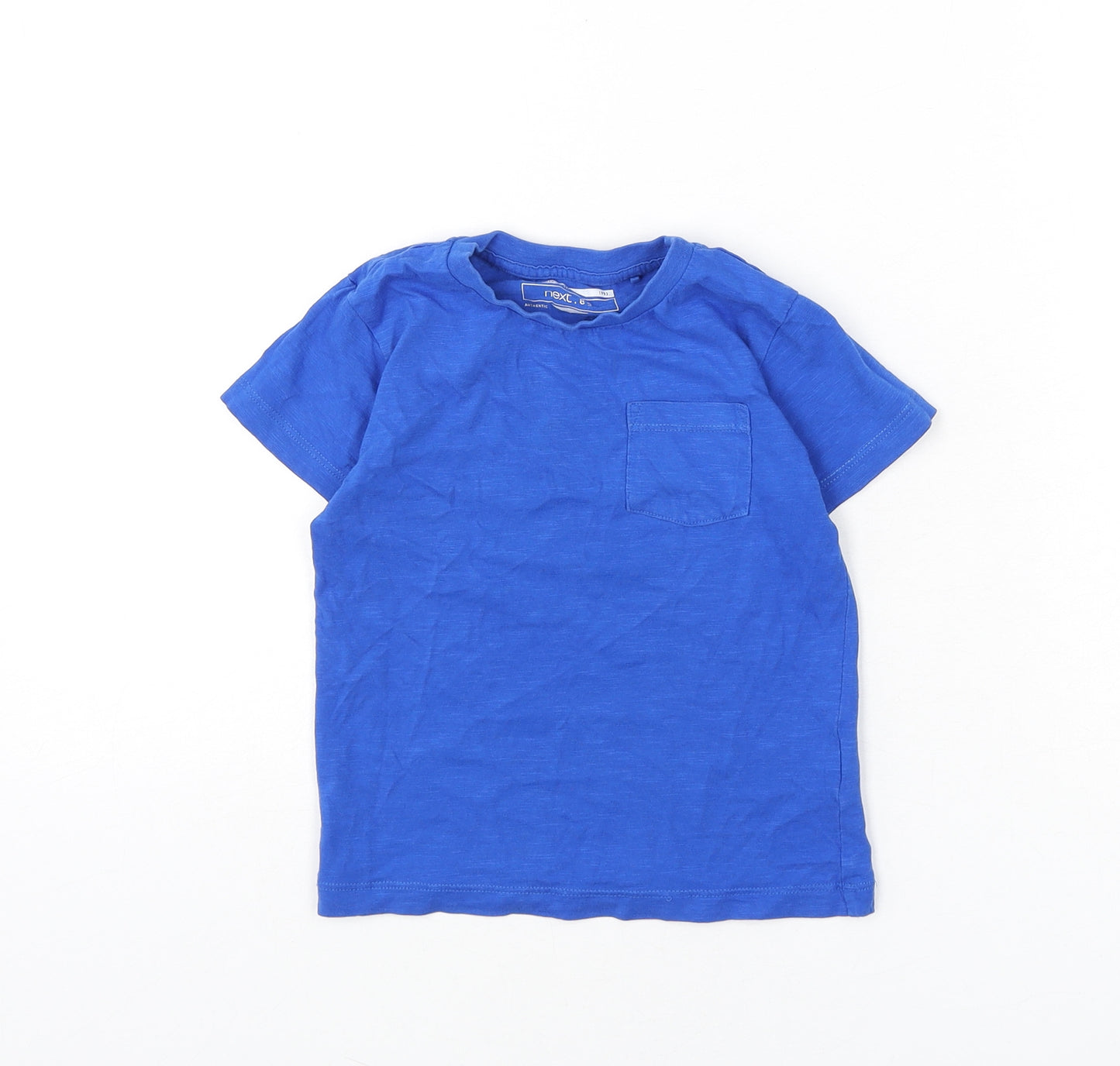 NEXT Boys Blue 100% Cotton Basic T-Shirt Size 2-3 Years Round Neck Pullover