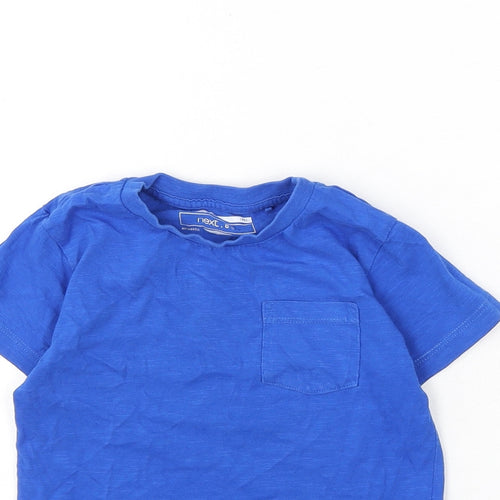 NEXT Boys Blue 100% Cotton Basic T-Shirt Size 2-3 Years Round Neck Pullover