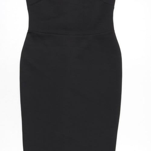 ASOS Womens Black Polyester Bodycon Size 10 Sweetheart Pullover