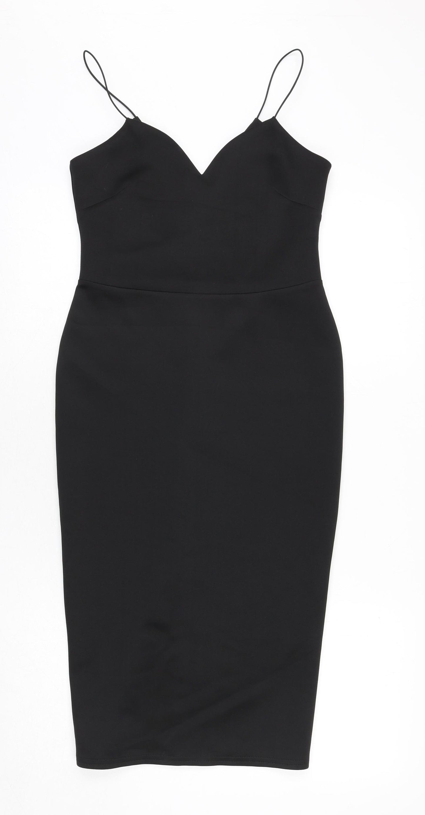 ASOS Womens Black Polyester Bodycon Size 10 Sweetheart Pullover