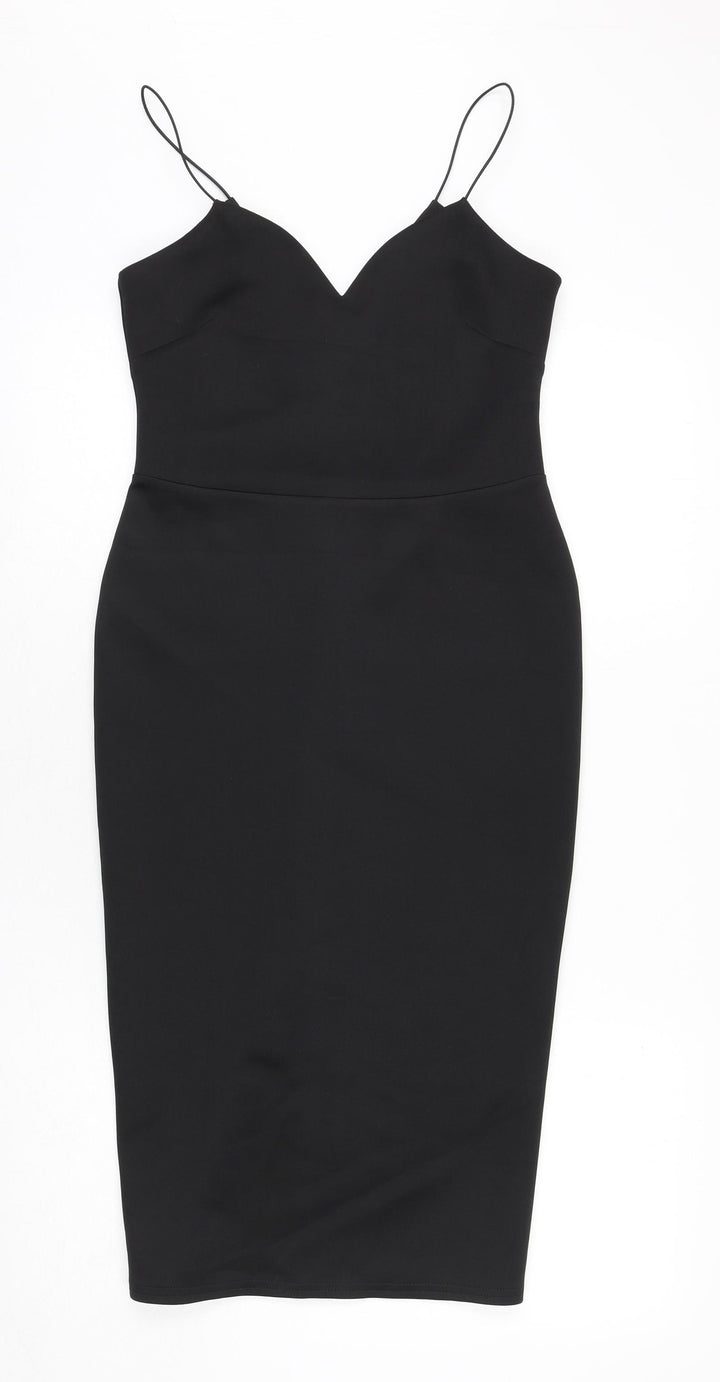 ASOS Womens Black Polyester Bodycon Size 10 Sweetheart Pullover