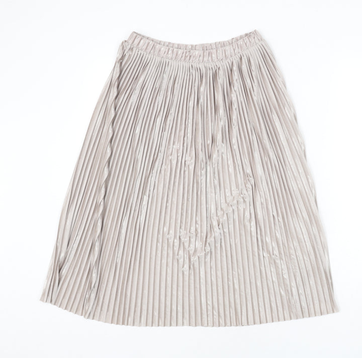 Zara Womens Green Polyester Pleated Skirt Size S