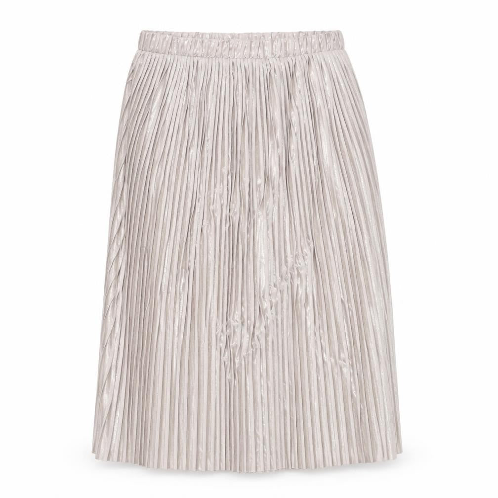 Front view of Zara women’s green polyester pleated skirt, size S