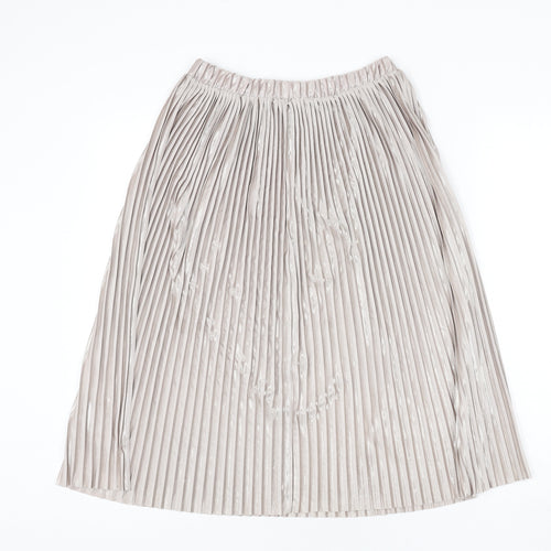 Zara Womens Green Polyester Pleated Skirt Size S