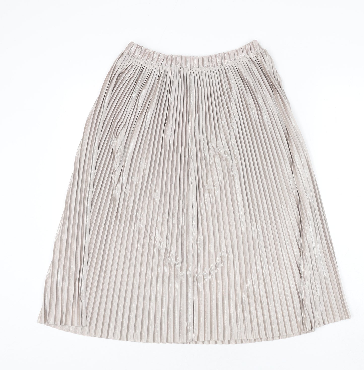 Zara Womens Green Polyester Pleated Skirt Size S