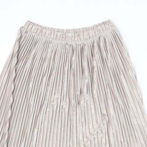 Zara Womens Green Polyester Pleated Skirt Size S