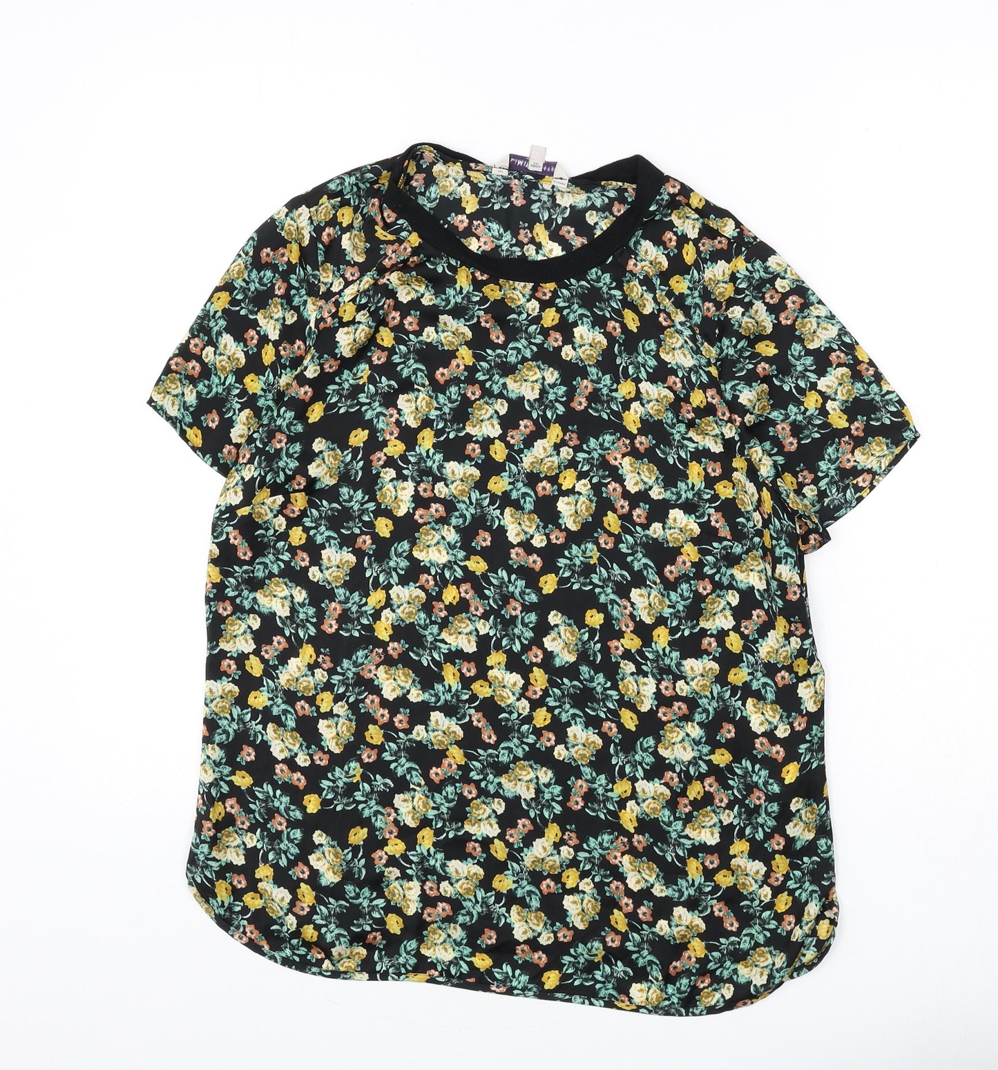 Limited Edition Womens Multicoloured Floral Polyester Basic Blouse Size 12 Round Neck