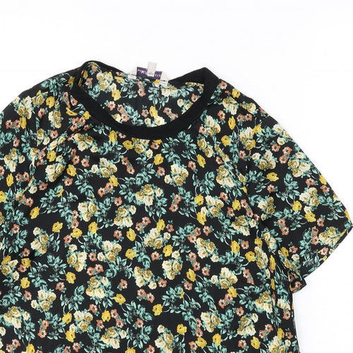 Limited Edition Womens Multicoloured Floral Polyester Basic Blouse Size 12 Round Neck