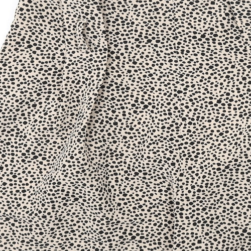 PRETTYLITTLETHING Womens Beige Geometric Polyester Sailor Shorts Size 10 L3 in Regular Zip