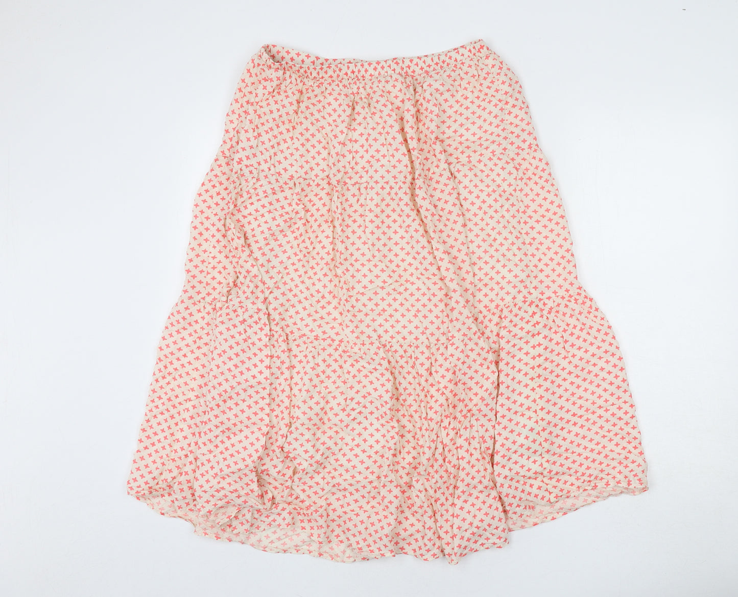 Saint Tropez Clothing Womens Beige Geometric Viscose Flare Skirt Size M