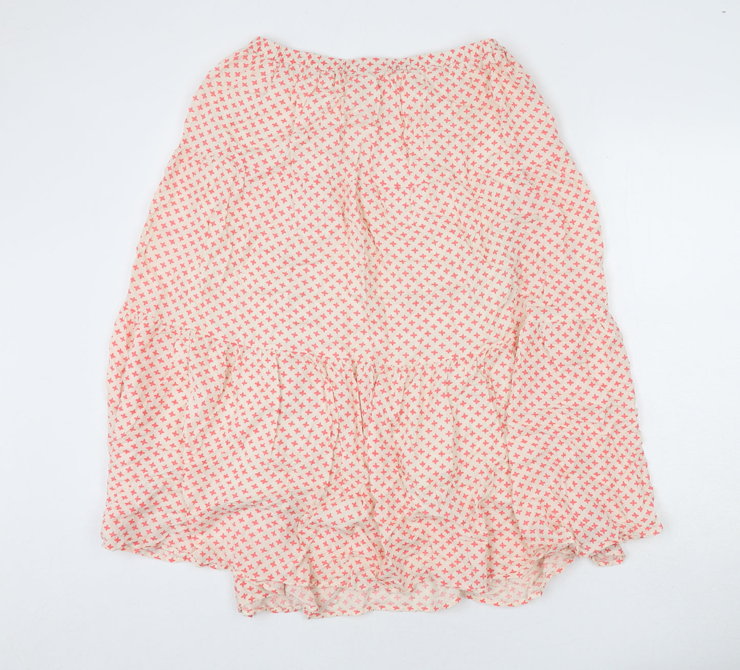 Saint Tropez Clothing Womens Beige Geometric Viscose Flare Skirt Size M