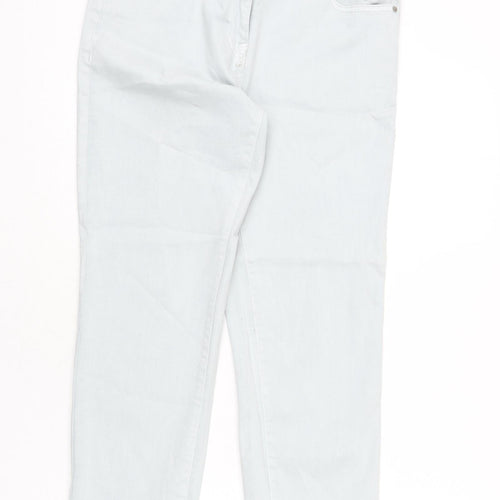 NEXT Womens Blue Cotton Straight Jeans Size 12 L26 in Regular Zip