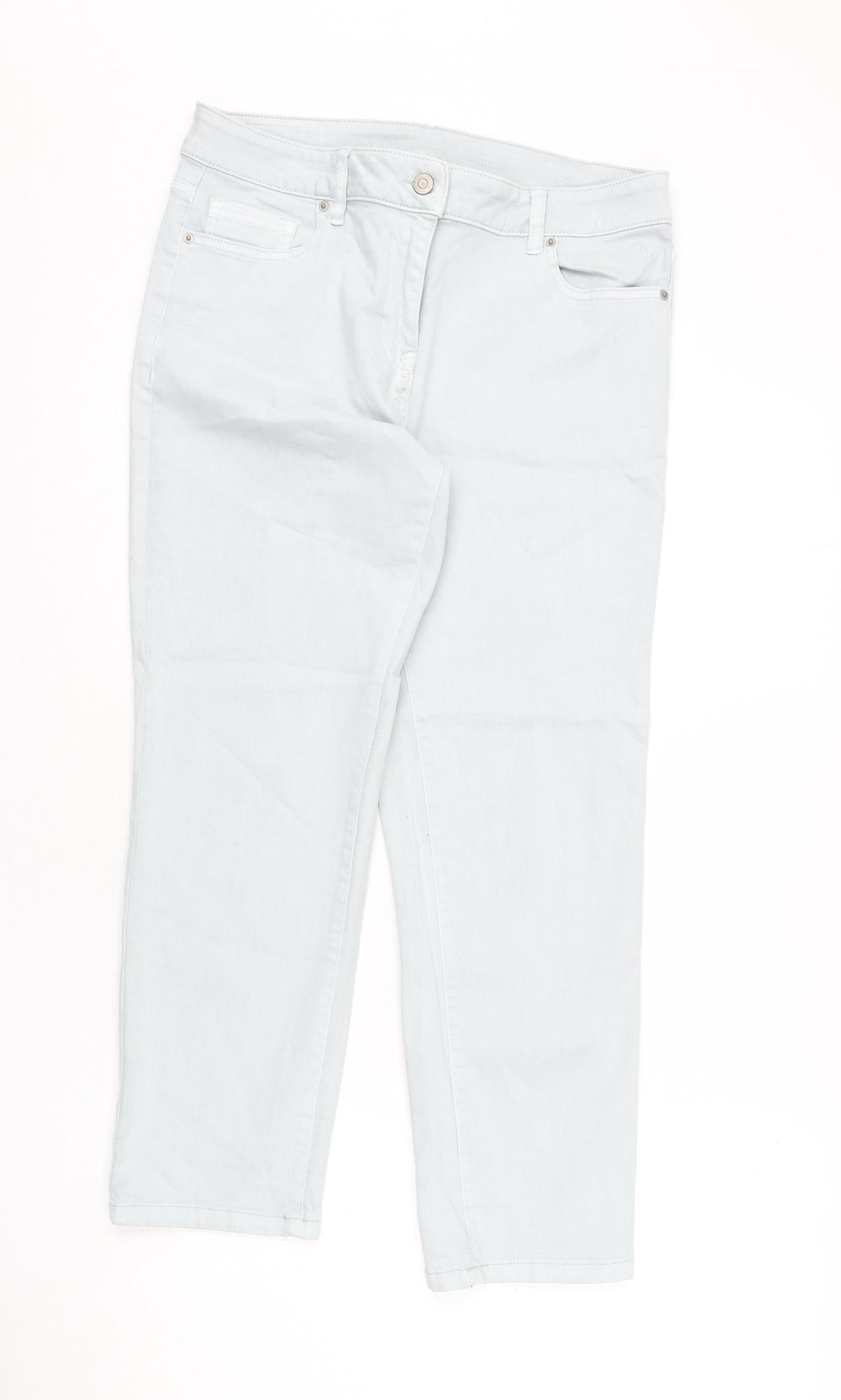 NEXT Womens Blue Cotton Straight Jeans Size 12 L26 in Regular Zip