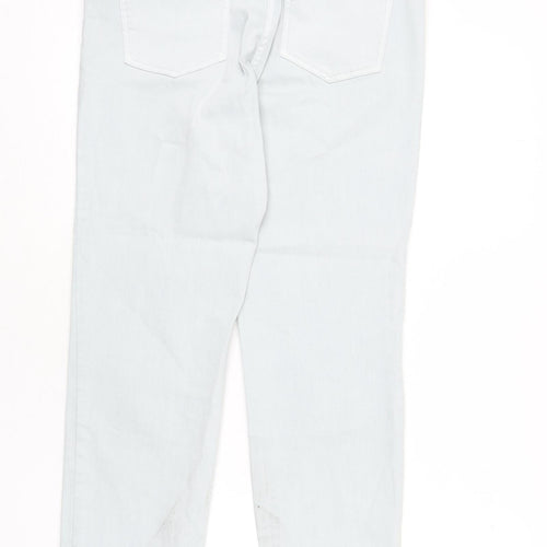 NEXT Womens Blue Cotton Straight Jeans Size 12 L26 in Regular Zip