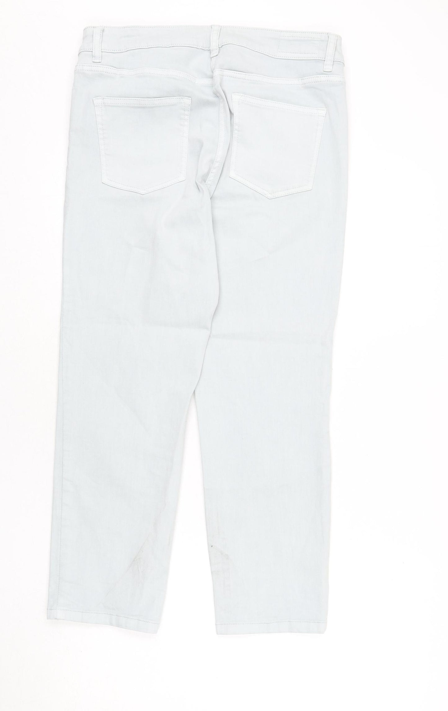 NEXT Womens Blue Cotton Straight Jeans Size 12 L26 in Regular Zip