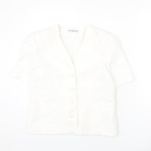 Selfridges Womens White Polyester Jacket Blazer Size 14