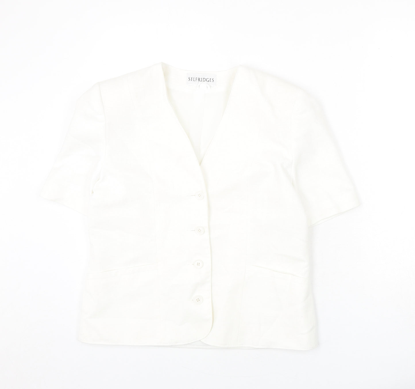 Selfridges Womens White Polyester Jacket Blazer Size 14