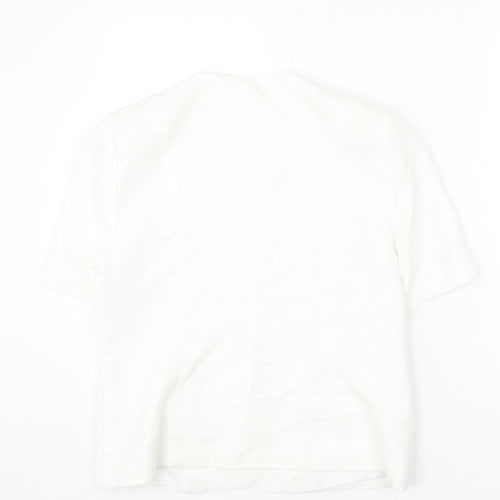 Selfridges Womens White Polyester Jacket Blazer Size 14