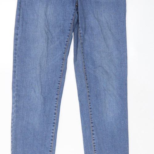 HEMA Womens Blue Cotton Skinny Jeans Size 28 in L30 in Regular Zip - Pockets, Belt Loops