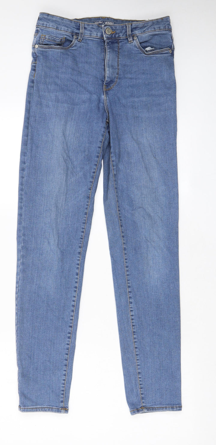 HEMA Womens Blue Cotton Skinny Jeans Size 28 in L30 in Regular Zip - Pockets, Belt Loops