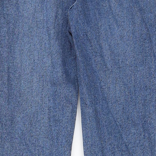 Warehouse Womens Blue Cotton Straight Jeans Size 8 L25 in Regular Zip - Pockets, Belt Loops