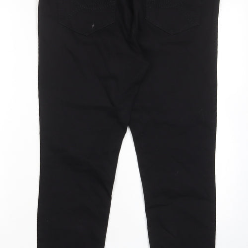 TU Womens Black Cotton Jegging Jeans Size 16 L28 in Regular - Elastic waist