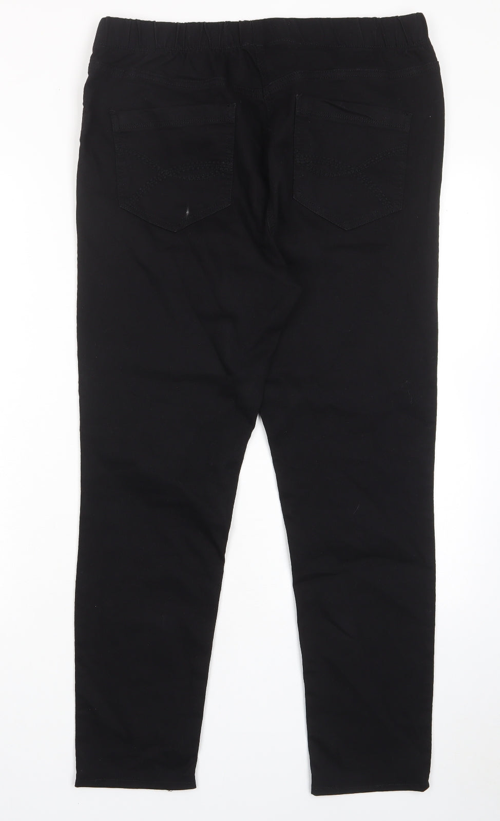 TU Womens Black Cotton Jegging Jeans Size 16 L28 in Regular - Elastic waist