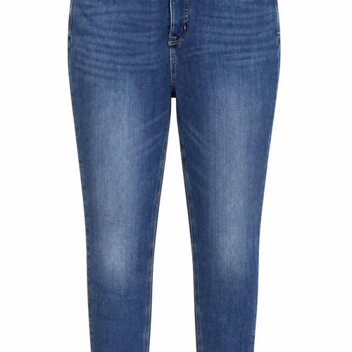Marks and Spencer Womens Blue Cotton Skinny Jeans Size 32 in L27 in Regular Zip - Pockets, Belt Loops