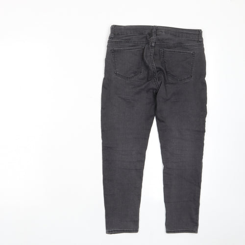 Gap Girls Grey Cotton Skinny Jeans Size 8 Years L20 in Regular Zip - Pockets, Belt Loops, Adjustable waist