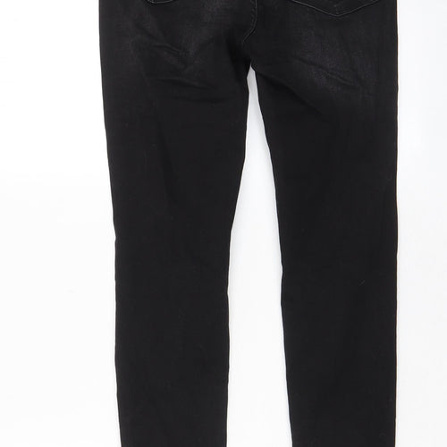 Denim & Co. Womens Black Cotton Skinny Jeans Size 8 L27 in Regular Zip - Pockets, Belt Loops