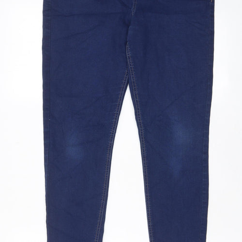 Marks and Spencer Womens Blue Cotton Jegging Jeans Size 14 L30 in Regular - Elastic waist
