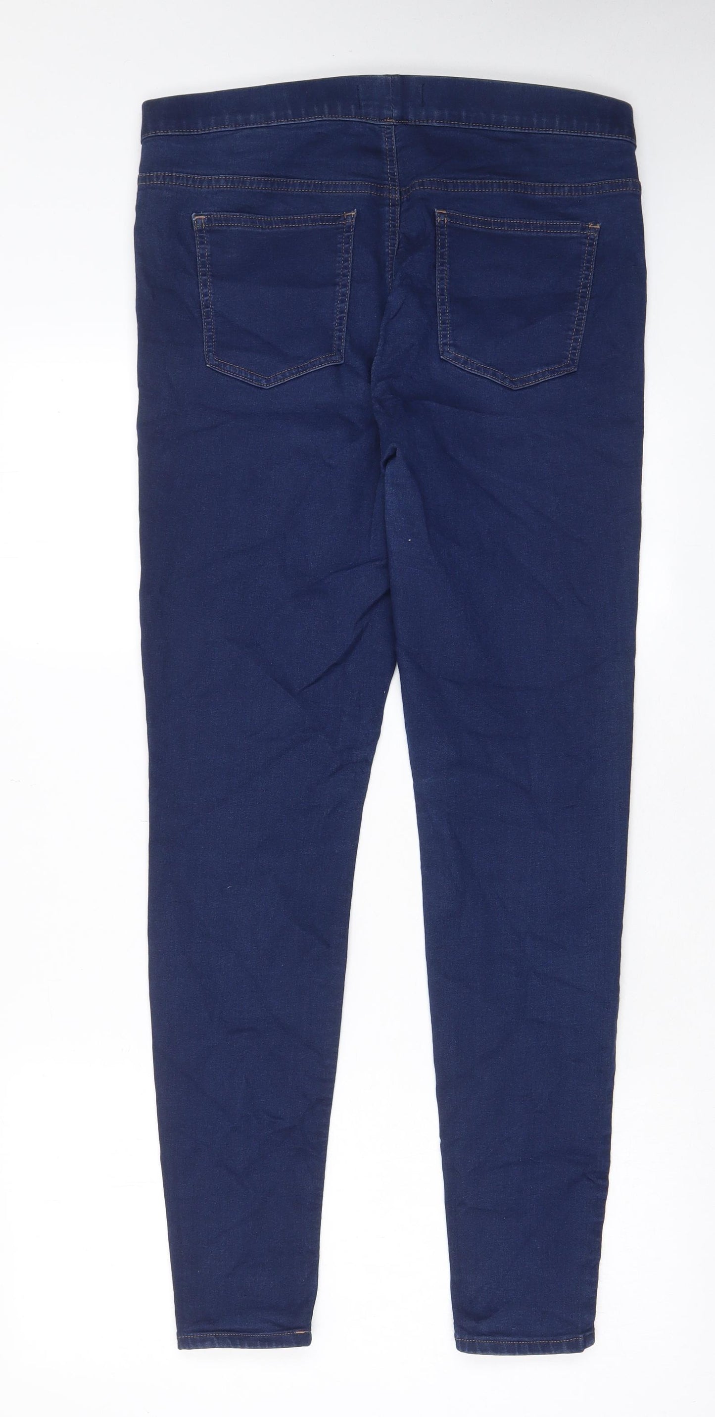 Marks and Spencer Womens Blue Cotton Jegging Jeans Size 14 L30 in Regular - Elastic waist