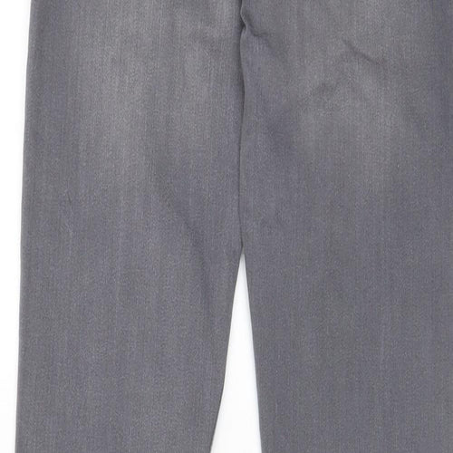 H7m Girls Grey Cotton Skinny Jeans Size 12-13 Years L26 in Regular Zip - Pockets, Belt Loops