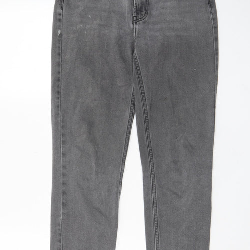 Only Womens Grey Cotton Straight Jeans Size 28 L32 in Regular Zip - Pockets, Belt Loops