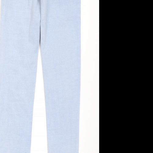 H&M Girls Blue Cotton Skinny Jeans Size 11-12 Years L25 in Regular Zip - Pockets