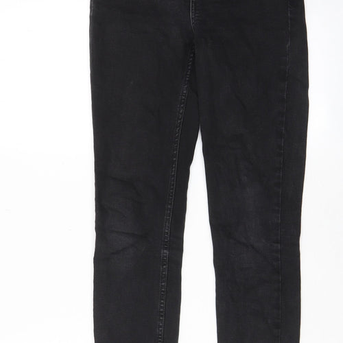 New Look Womens Black Cotton Skinny Jeans Size 8 L26 in Regular Zip - Pockets, Belt Loops
