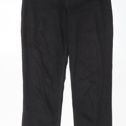 H7m Womens Black Cotton Straight Jeans Size 8 L27 in Regular Zip - Pockets, Belt Loops