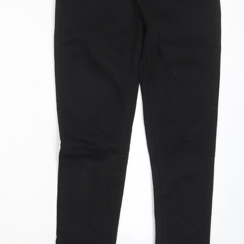 Renatta&go Womens Black Cotton Skinny Jeans Size 10 L27 in Regular Zip - Pockets, Belt Loops