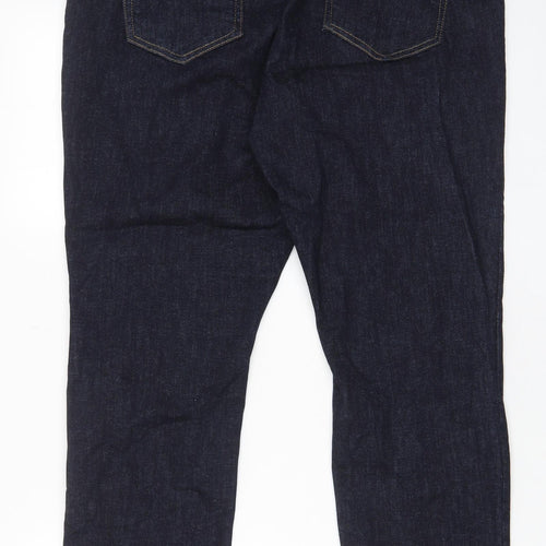 Lindex Womens Blue Cotton Straight Jeans Size 38 in L30 in Regular Zip - Pockets, Belt Loops