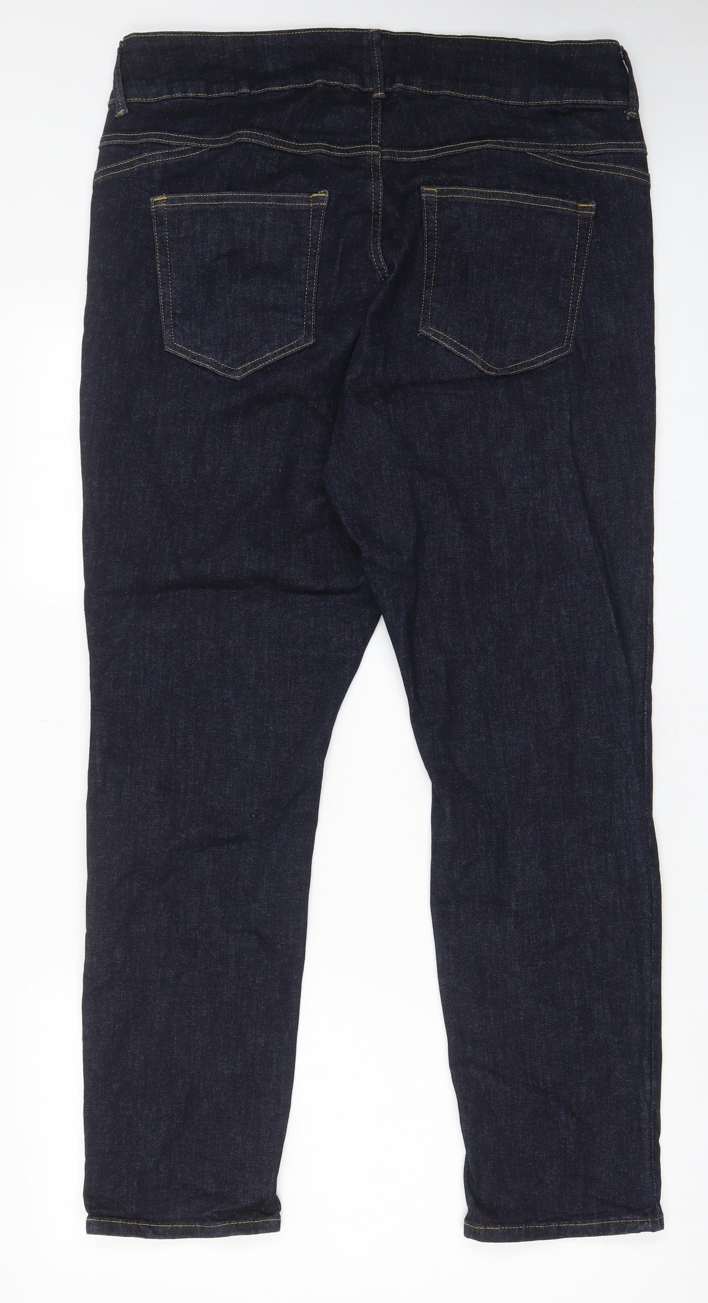 Lindex Womens Blue Cotton Straight Jeans Size 38 in L30 in Regular Zip - Pockets, Belt Loops