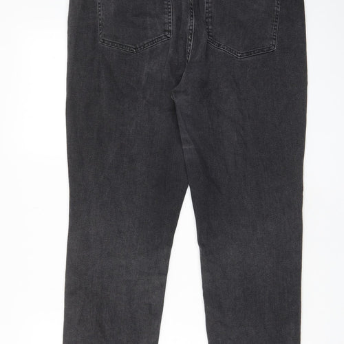 Hush Womens Grey Cotton Straight Jeans Size 16 L27 in Regular Zip - Pockets, Belt Loops