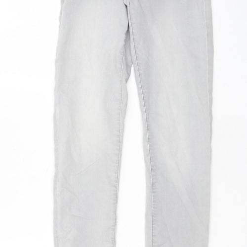 Denim & Co. Womens Grey Cotton Skinny Jeans Size 6 L29 in Regular Zip - Pockets, Belt Loops