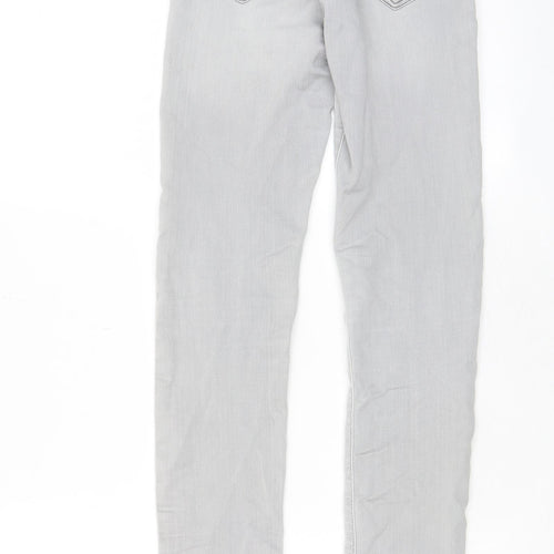 Denim & Co. Womens Grey Cotton Skinny Jeans Size 6 L29 in Regular Zip - Pockets, Belt Loops