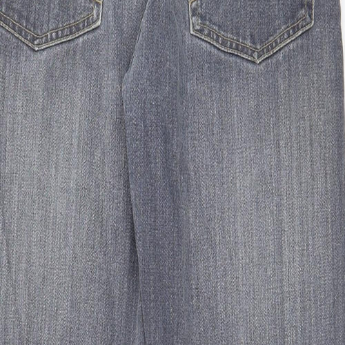 TU Mens Grey Cotton Straight Jeans Size 32 in L28 in Regular Zip - Short leg, Pockets