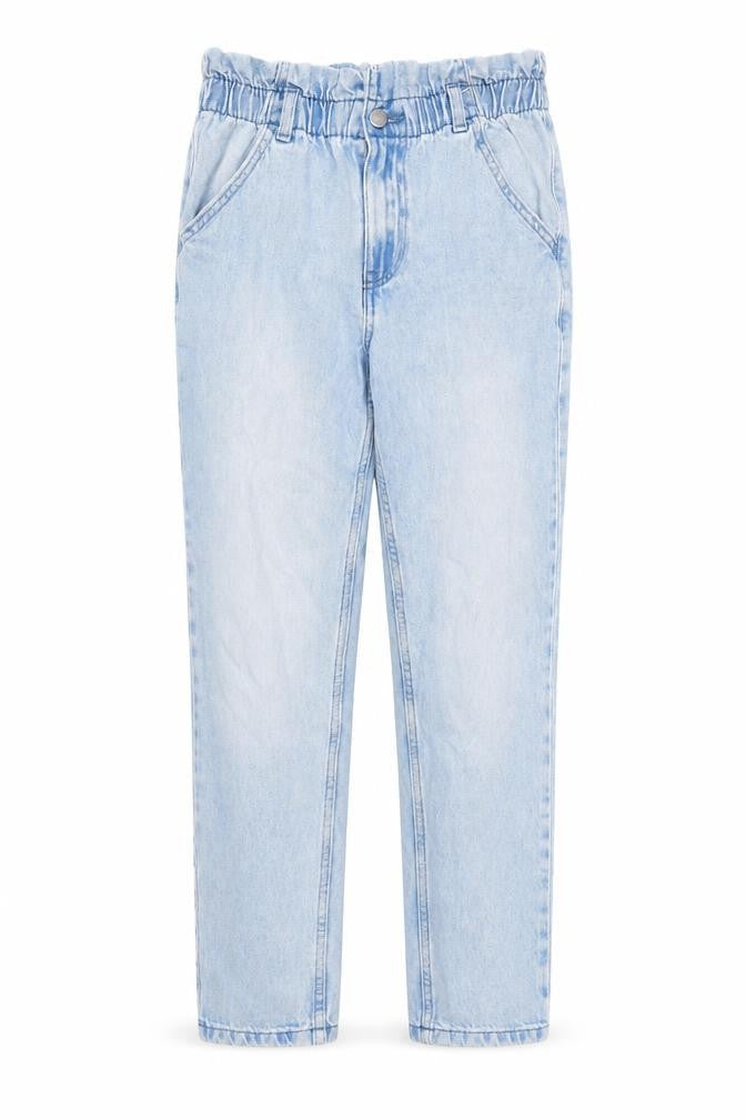 Denim & Co. Girls Blue Cotton Straight Jeans Size 11-12 Years L27 in Regular Zip - Pockets