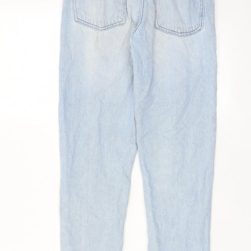 Denim & Co. Girls Blue Cotton Straight Jeans Size 11-12 Years L27 in Regular Zip - Pockets