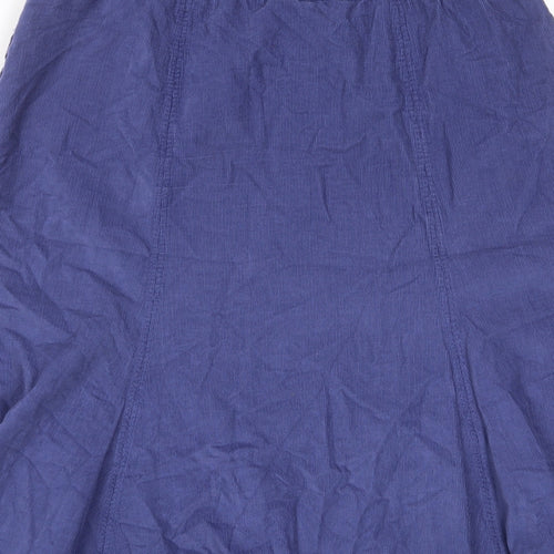 Bishopston Womens Purple Cotton A-Line Skirt Size 12 Zip - Pleated