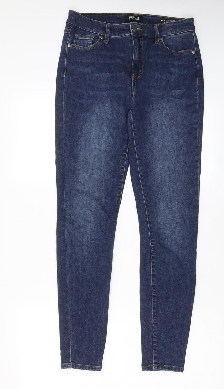 Buffalo Womens Blue Cotton Skinny Jeans Size 10 L29 in Regular Zip - Pockets, Belt Loops